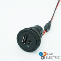 CAR ELECTRIC Power USB C/A PD/QC Doppelsteckdose ohne LED konfektioniert